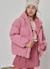 Parka fille en tissu technique à capuche Rose 1 - vertbaudet enfant 