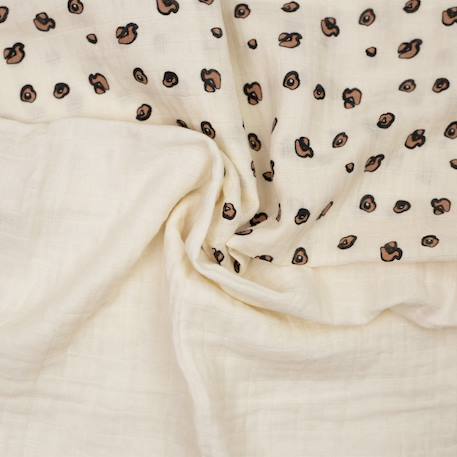 Lot de 3 langes motif léopard Beige 2 - vertbaudet enfant 
