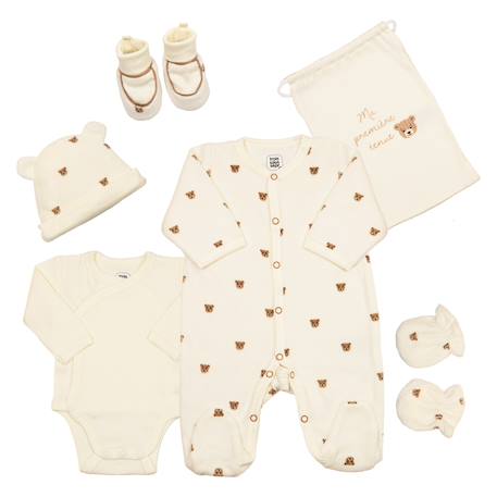Trousseau naissance ours moka - ensemble naissance 6 pièces Crudo 1 - vertbaudet enfant 