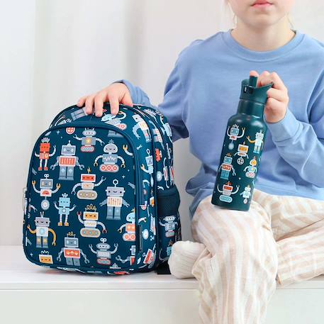 Sac à dos isotherme fleurs du jardin Bleu menthol+Kaki+Princesses+Robot+Rose+Saumon+Vert+Violet, blanc, jaune 24 - vertbaudet enfant 