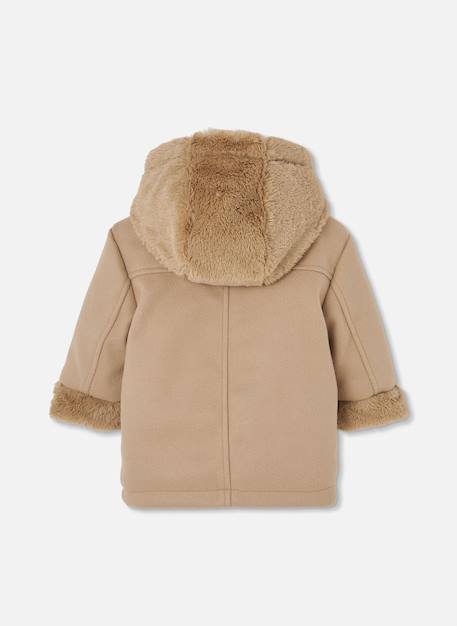 Duffle-coat enfant combiné à capuche et molleton Beige 3 - vertbaudet enfant 