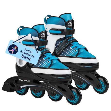 Rollers enfants alignés et ajustable, basic Noir/bleu 1 - vertbaudet enfant 