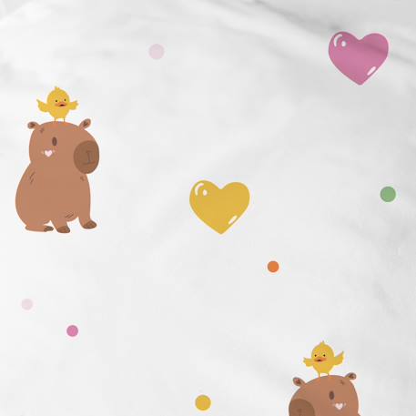 Parure de lit imprimée 100% coton, capybara Rose 6 - vertbaudet enfant 
