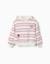 Sweat en coton peigné à rayures et capuche stitch Blanc 2 - vertbaudet enfant 
