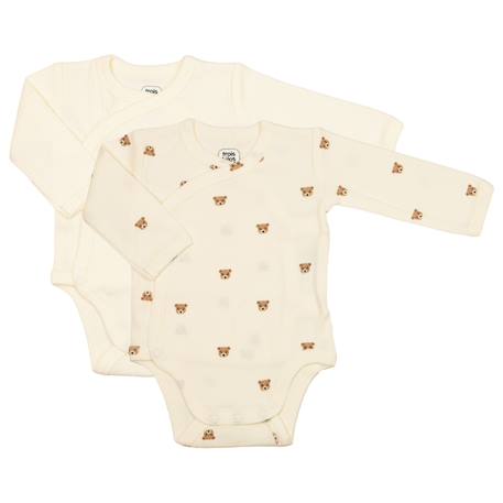 Lot de 2 bodies bébé Beige+Crudo 1 - vertbaudet enfant 