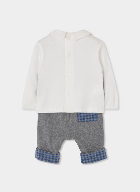 Ensemble bébé garçon maille à carreaux Gris 3 - vertbaudet enfant 