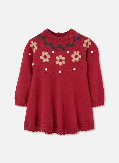 Robe fille imprimée fleurs Rouge 1 - vertbaudet enfant 