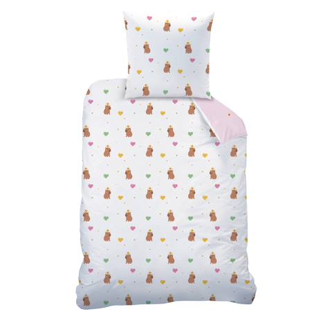 Parure de lit imprimée 100% coton, capybara Rose 4 - vertbaudet enfant 