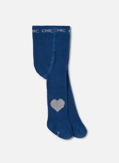 Collant avec coeur Bleu 1 - vertbaudet enfant 