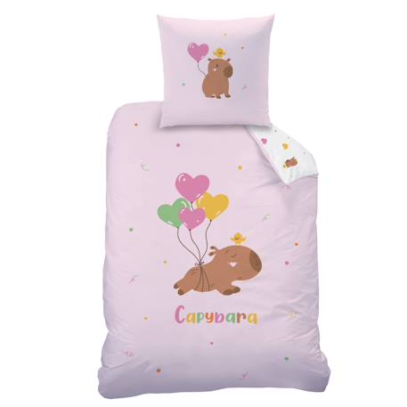 Parure de lit imprimée 100% coton, capybara Rose 3 - vertbaudet enfant 