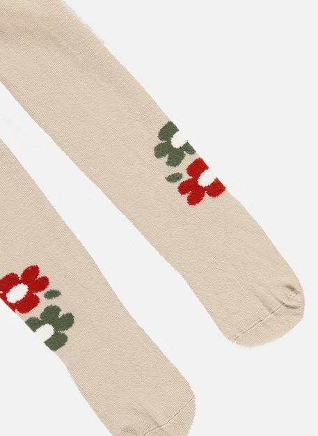 Collant imprimé fleurs Beige 2 - vertbaudet enfant 