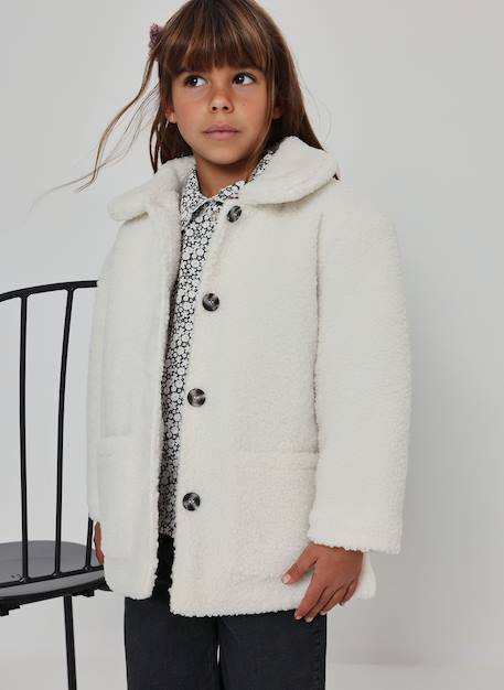 Manteau fille Blanc 1 - vertbaudet enfant 