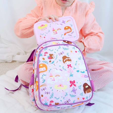 Sac à dos isotherme fleurs du jardin Bleu menthol+Kaki+Princesses+Robot+Rose+Saumon+Vert+Violet, blanc, jaune 17 - vertbaudet enfant 