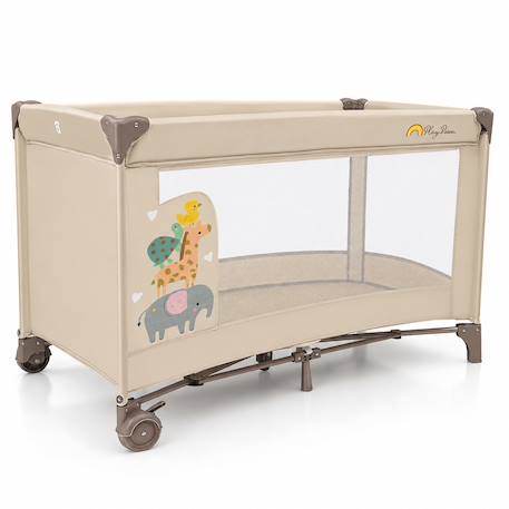 Lit de voyage smooth animalia Beige 1 - vertbaudet enfant 