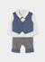 Ensemble bébé garçon maille à carreaux Gris 2 - vertbaudet enfant 