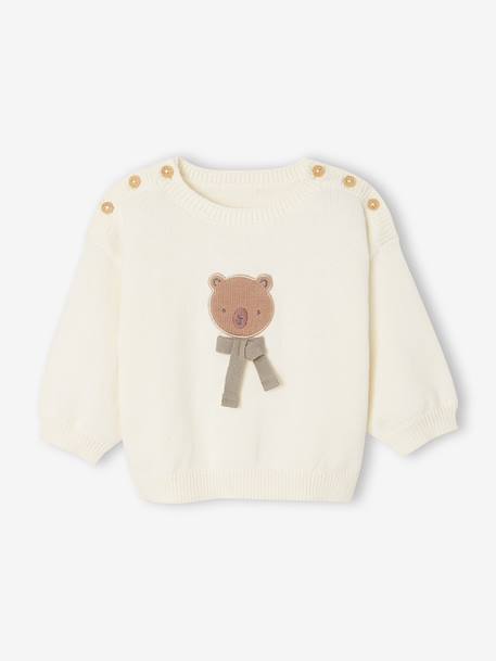 Pull bébé naissance tricot écru 1 - vertbaudet enfant 
