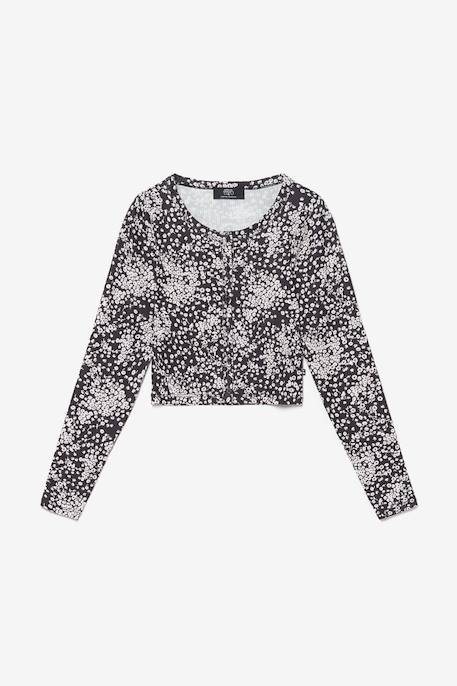 Tee-shirt comegi Black flower 1 - vertbaudet enfant 