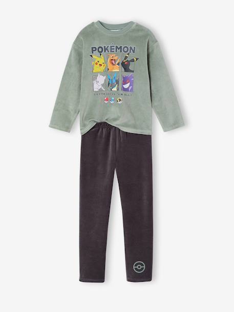 Pyjama en velours Pokemon garçon vert sauge 1 - vertbaudet enfant 