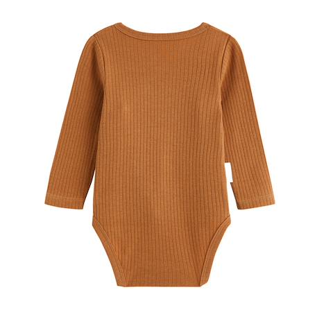 Lot de 3 bodies bébé manches longues ouverture croisée caramel Marron 4 - vertbaudet enfant 