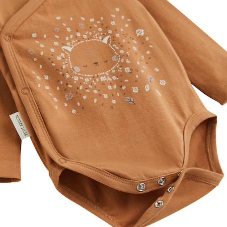 Lot de 2 bodies bébé manches longues ouverture croisée caramel Marron 5 - vertbaudet enfant 