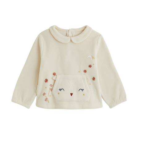 Pyjama fille 2 pièces en polaire ollie Vanille 6 - vertbaudet enfant 