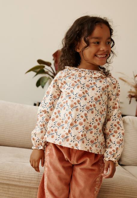 Blouse enfant en popeline ollie Vanille 1 - vertbaudet enfant 