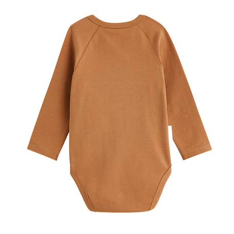 Lot de 2 bodies bébé manches longues ouverture croisée caramel Marron 3 - vertbaudet enfant 