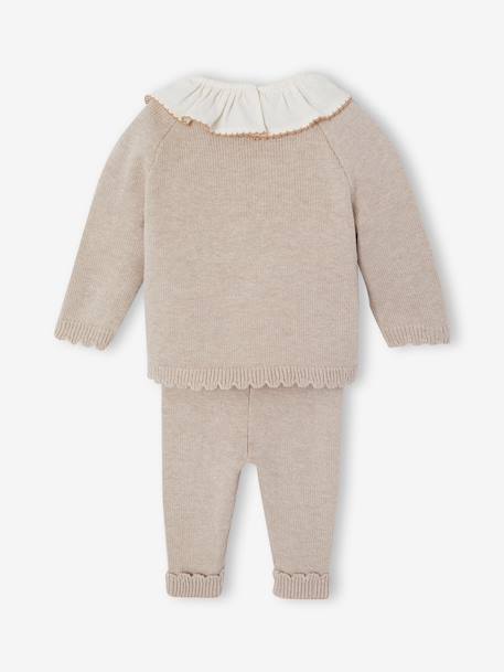Ensemble 3 pièces naissance bébé tricot beige chiné 5 - vertbaudet enfant 