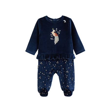 Pyjama bébé en velours ollie Bleu 2 - vertbaudet enfant 