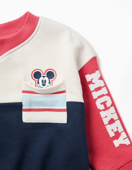 Sweat en coton peigné avec imprimés mickey Bleu foncé 3 - vertbaudet enfant 