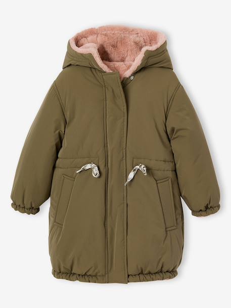 Parka réversible enfant fille kaki+marine 1 - vertbaudet enfant 
