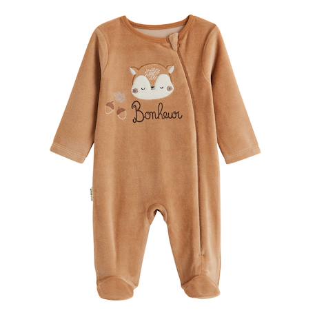 Lot de 2 pyjamas bébé en velours ouverture zippée caramel Marron 3 - vertbaudet enfant 