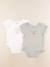 Lot de 2 bodies en coton - 24 mois Blanc, vert 1 - vertbaudet enfant 
