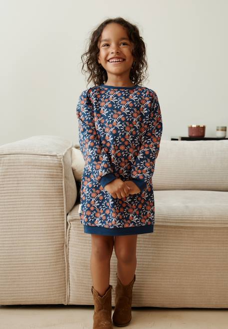 Robe fille en molleton ollie Bleu 1 - vertbaudet enfant 