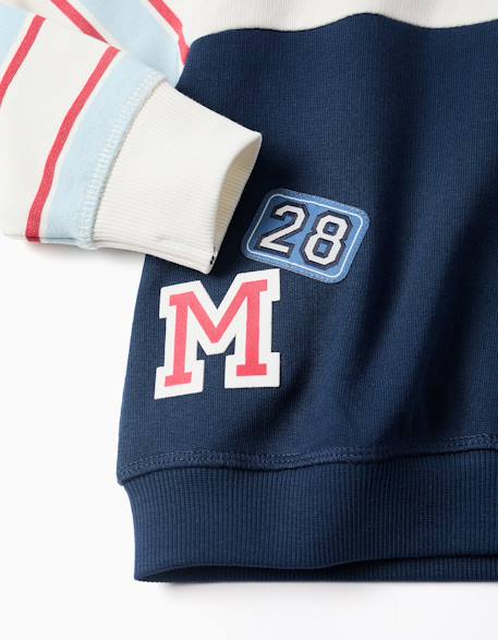 Sweat en coton peigné avec imprimés mickey Bleu foncé 4 - vertbaudet enfant 