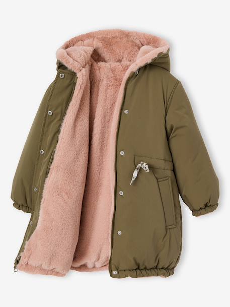 Parka réversible enfant fille kaki+marine 4 - vertbaudet enfant 