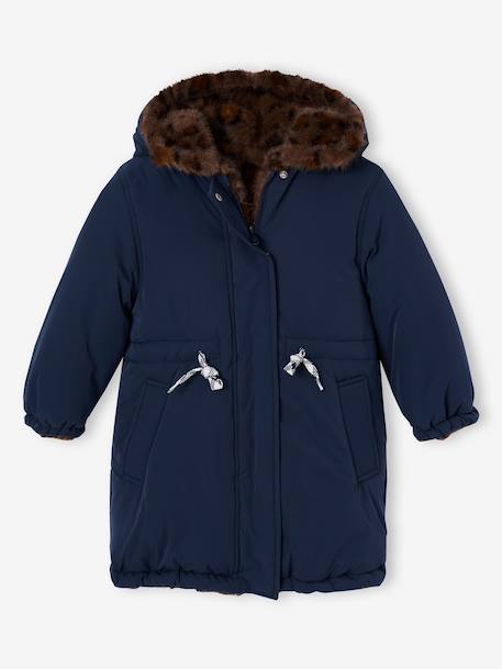 Parka réversible enfant fille kaki+marine 10 - vertbaudet enfant 
