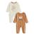 Lot de 2 pyjamas bébé en velours ouverture zippée caramel Marron 2 - vertbaudet enfant 
