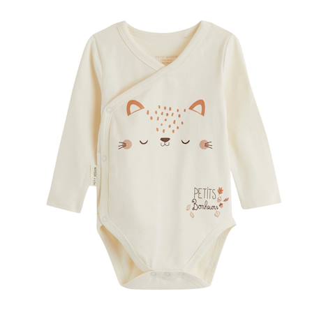 Lot de 3 bodies bébé manches longues ouverture croisée caramel Marron 6 - vertbaudet enfant 