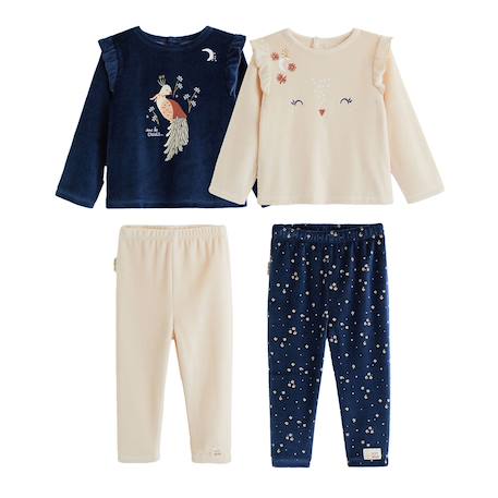 Lot de 2 pyjamas enfant 2 pièces en velours ollie Bleu 2 - vertbaudet enfant 