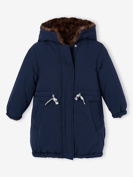 Parka réversible enfant fille kaki+marine 9 - vertbaudet enfant 