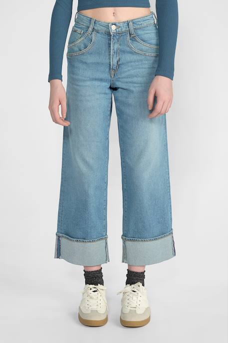 Fille-Jean-Jeans droite regular large, longueur 34