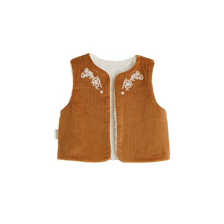 Veste sans manches fille réversible en sherpa cléo Camel 3 - vertbaudet enfant 