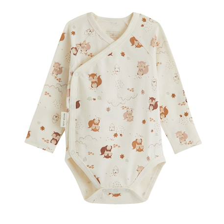 Lot de 2 bodies bébé manches longues ouverture croisée caramel Marron 6 - vertbaudet enfant 