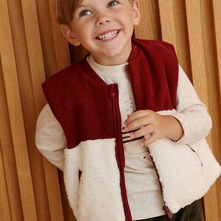 Veste sans manches garçon en sherpa pistache Bordeaux 5 - vertbaudet enfant 