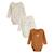 Lot de 3 bodies bébé manches longues ouverture croisée caramel Marron 2 - vertbaudet enfant 
