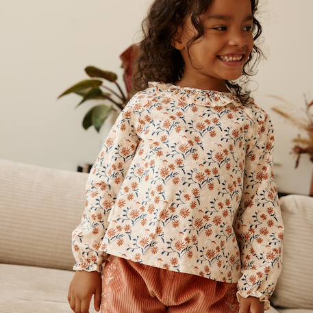 Blouse enfant en popeline ollie Vanille 5 - vertbaudet enfant 