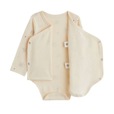 Lot de 2 bodies bébé manches longues ouverture croisée voix lactée Bleu 3 - vertbaudet enfant 