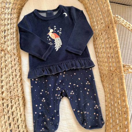 Pyjama bébé en velours ollie Bleu 5 - vertbaudet enfant 