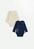 Lot de 2 bodies bébé manches longues ollie Bleu 1 - vertbaudet enfant 